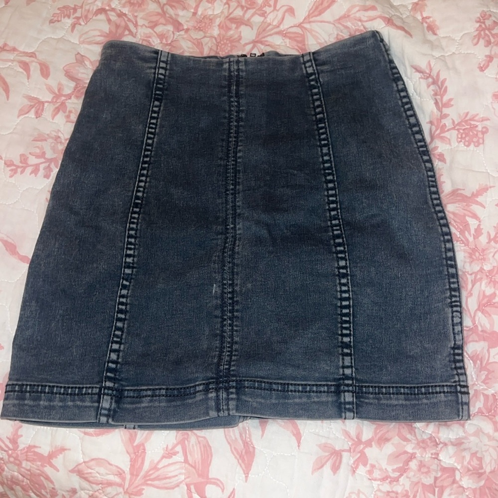 Denim free people skirt